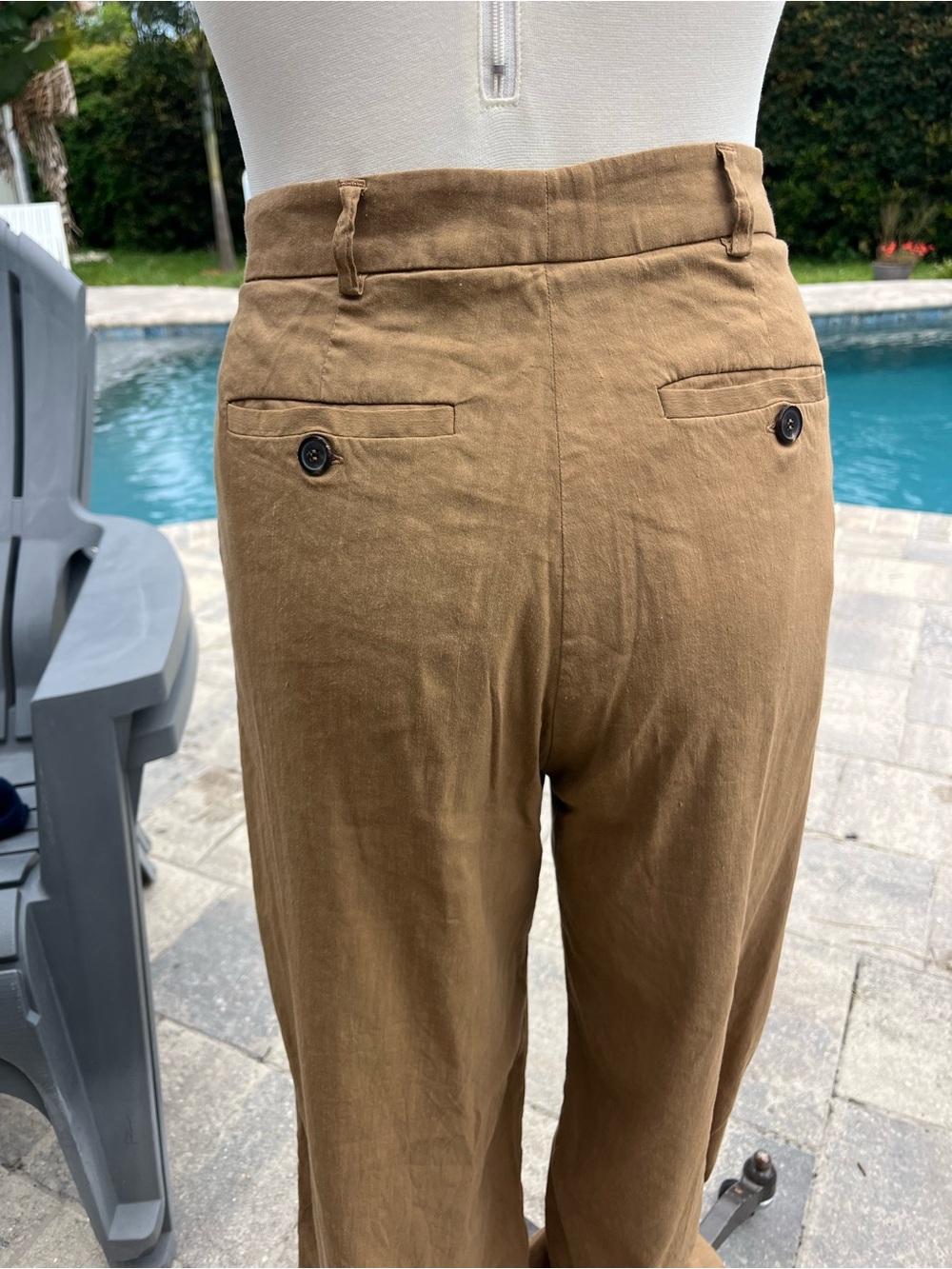 Piazza Sempione Brown Wide Leg Trousers IT 46 US 10 Made in Italy - Picture 3 of 12